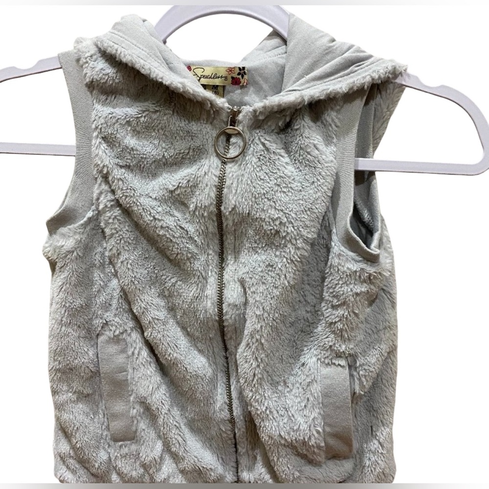 Faux fur silver vest